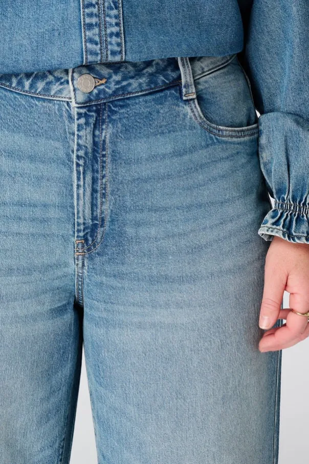 Wide leg jeans met hoge taille