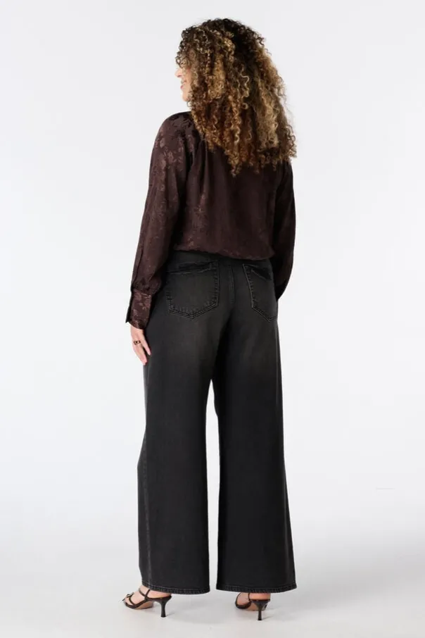 Wide leg jeans met hoge taille