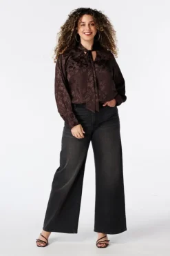 Wide leg jeans met hoge taille