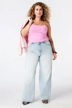 Wide leg jeans met hoge taille