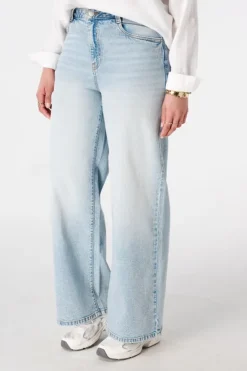 Wide leg jeans met hoge taille