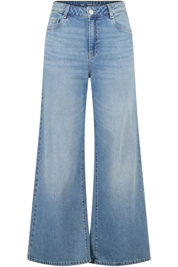 Wide leg jeans met hoge taille