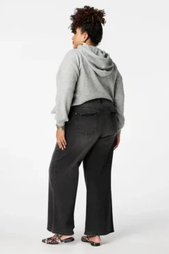Wide leg jeans met hoge taille