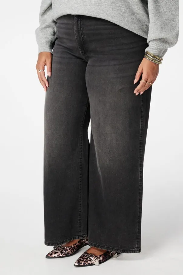 Wide leg jeans met hoge taille