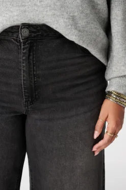 Wide leg jeans met hoge taille