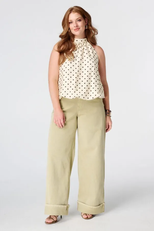 Wide leg jeans met omgeslagen pijpen