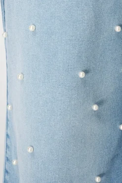 Wide leg jeans met parels