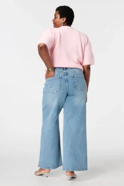 Wide leg jeans met parels