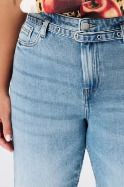 Wide leg jeans met riempje