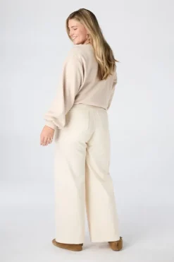 Wide leg jeans met strikkoord