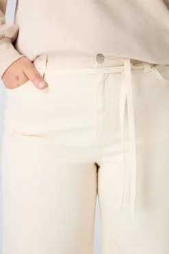 Wide leg jeans met strikkoord