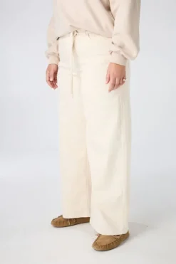 Wide leg jeans met strikkoord