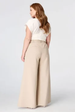 Wide leg pantalon met ceintuur