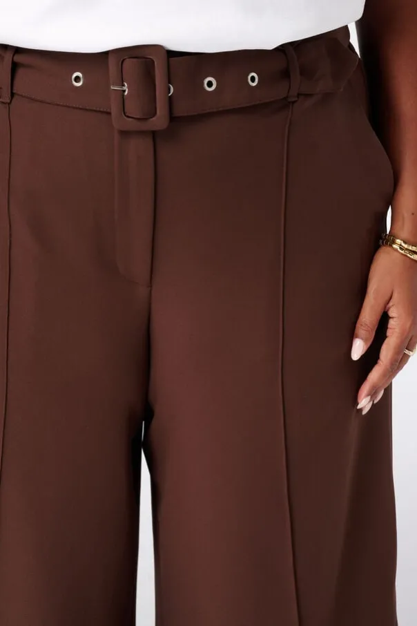 Wide leg pantalon met ceintuur