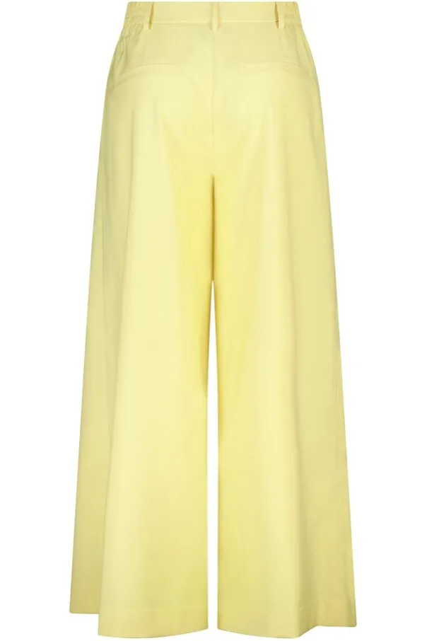 Wide leg pantalon met siernaden