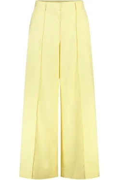 Wide leg pantalon met siernaden